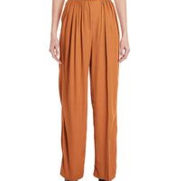 FRENKEN COPPER PLEATED HIGH WAIST PANTS WIDE LEG